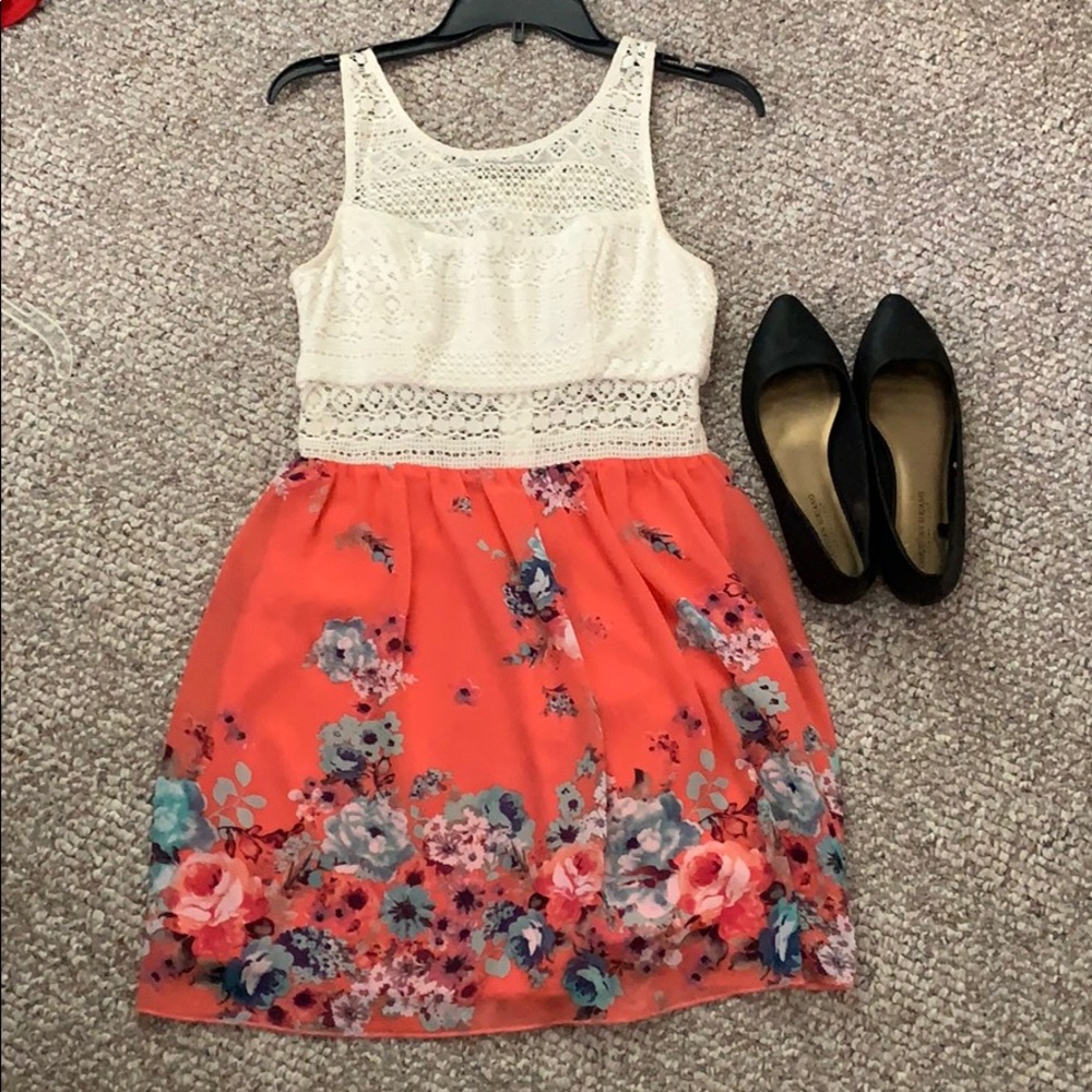 Cute Sheer Floral Mini Dress